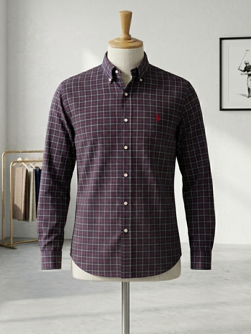 Ralph Lauren Classic Fit Plaid Button Down Shirt L